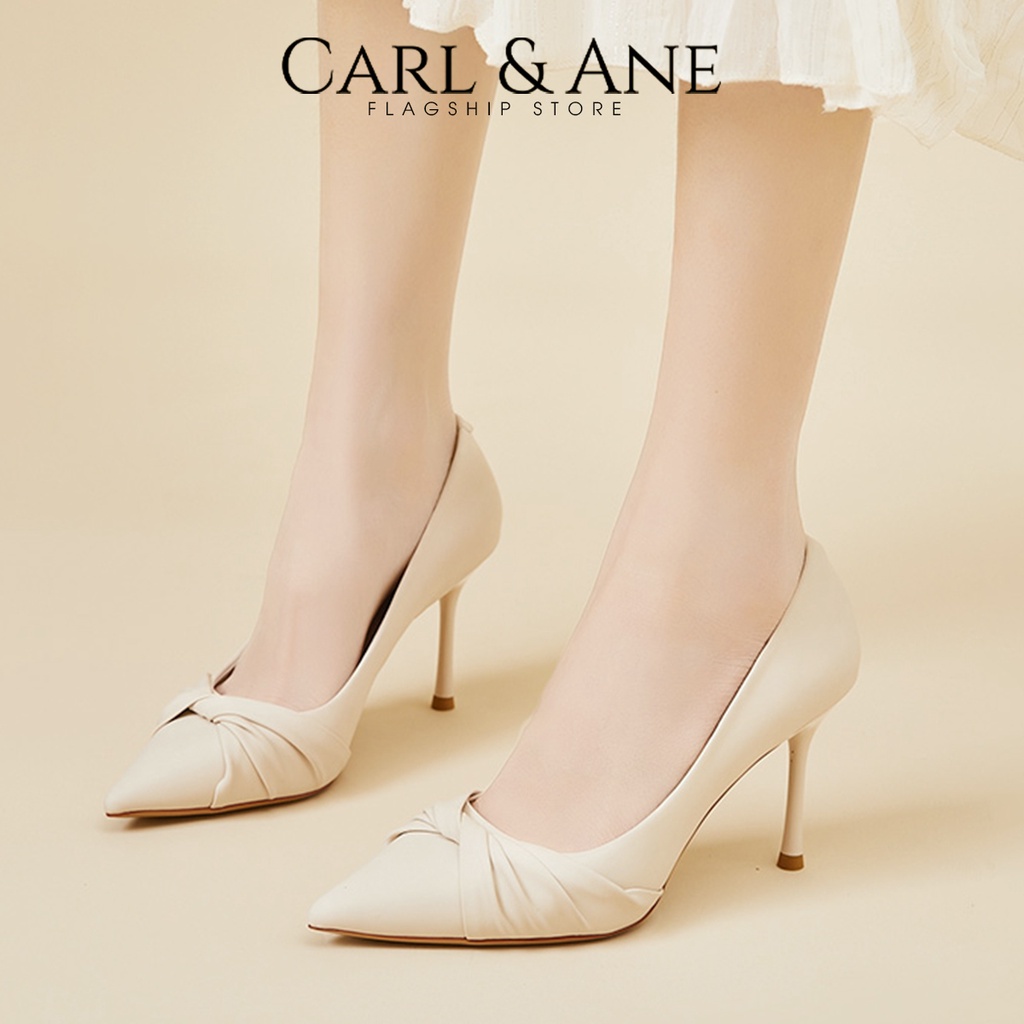 Carl & Ane - Giày cao gót bít mũi kiểu dáng sang trọng dự tiệc gót nhọn cao 9cm màu đen - CP019