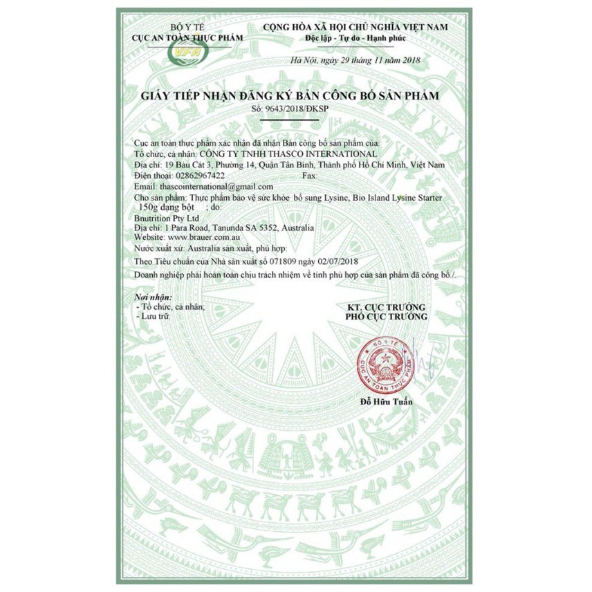 Lysine Bioisland bột và viên của Úc hỗ trợ tăng chiều cao cho bé