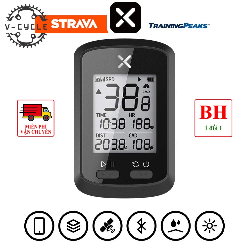 Đồng hồ GPS Xoss G+ Đồng hồ đo tốc độ xe đạp không dây chống nước đồng hồ xe đạp thể thao