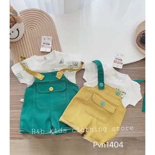 Set yếm kèm áo mặt cười cho bé