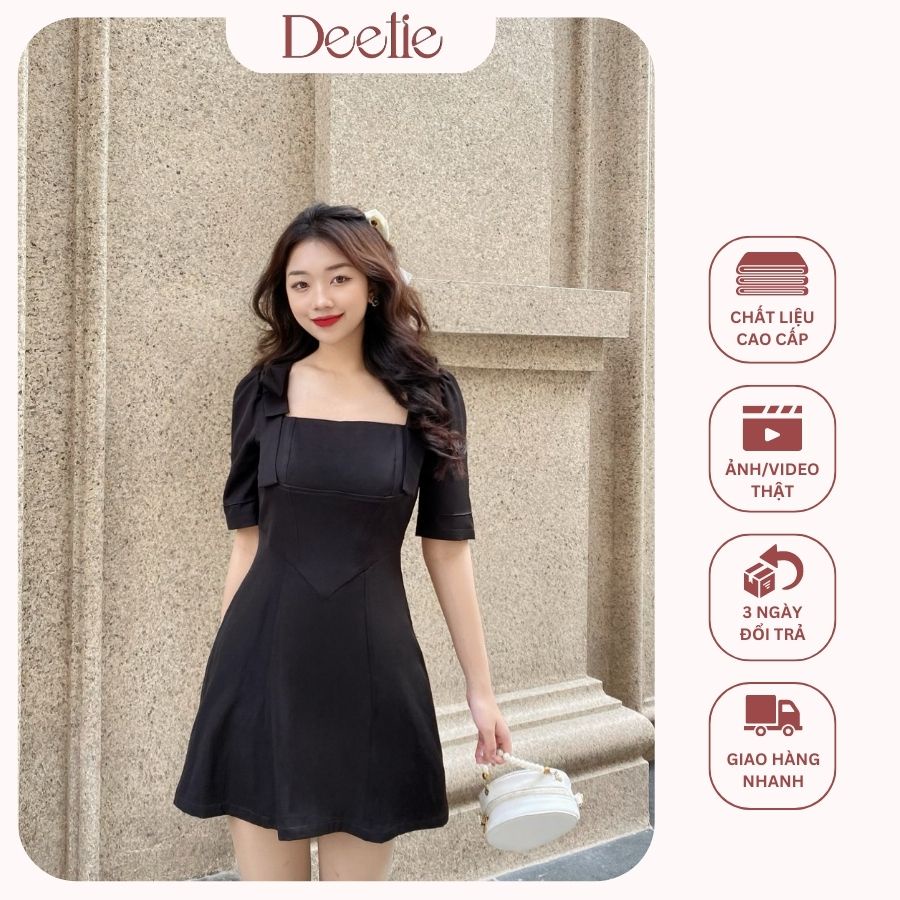 Váy Thiết Kế DEETIE Cổ Nơ Tiểu Thư Cao Cấp Dáng A, Chiết Eo Giúp Nàng Tôn Dáng - DT.V03