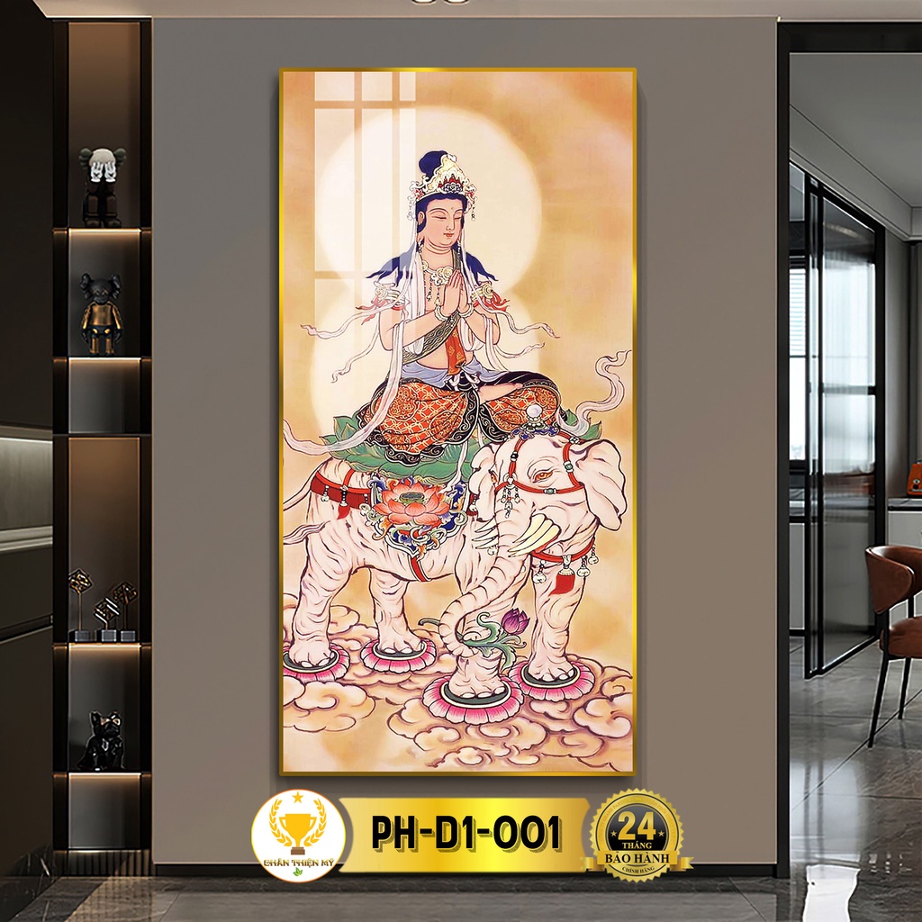 Tranh Phật Treo Tường Tráng Gương Phổ Hiền Bồ Tát CHÂN THIỆN MỸ, Quà Tặng, Trang Trí Phòng Thờ PH-D1-001