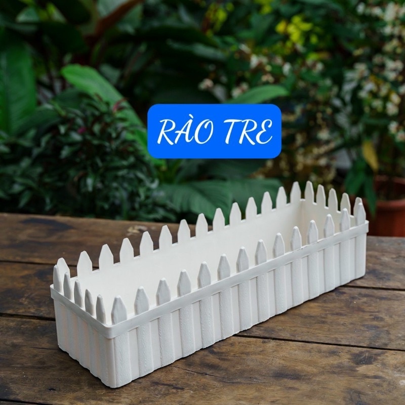 Chậu Nhựa Hàng Rào Size To - 42x13x11cm - Hàng Loại 1 Dày, Bóng Đẹp, Có Rãnh Thoát Nước - Chậu Nhựa Composite Trồng Hoa