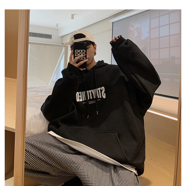 Áo Hoodie in chữ STAYTUNED FKZ unisex form rộng chất nỉ bông cao cấp