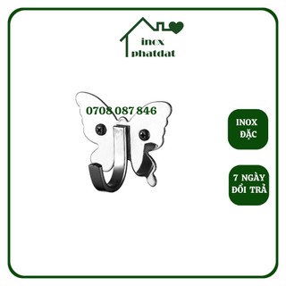 Móc treo đồ nhà tắm 100% Inox đặc PHÁT ĐẠT không rỉ sét, Móc áo đơn inox hình con bướm, giá treo inox (SP022)