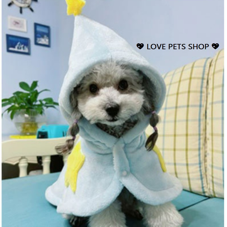 ÁO KHOÁC CHO CHÓ MÈO MỀM MỊN CÓ HÌNH NGÔI SAO VÀNG "MẪU MỚI" - LOVE PETS SHOP