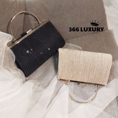 Túi xách cầm tay nữ Tiểu Thư đi dự tiệc cưới sang trọng kim sa đính đá lấp lánh cao cấp đẹp