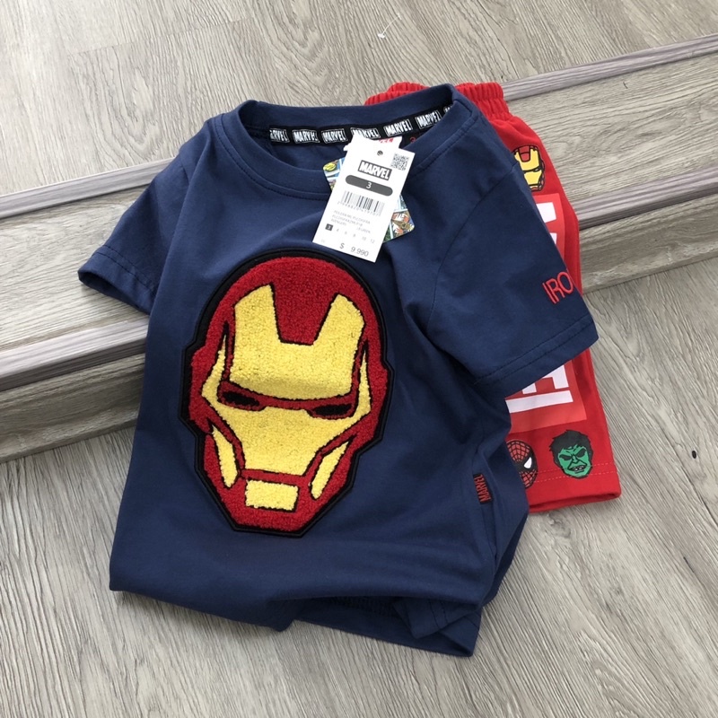 Set bộ Mar.vel Ironman tím than dư xịn cho bé trai size từ 14-40 cânm