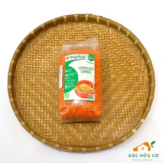 Đậu lăng đỏ cam san hô hữu cơ markal organic coral lentils 500g - đậu lăng hữu cơ - đậu hữu cơ - hạt đậu lăng góc hữu cơ
