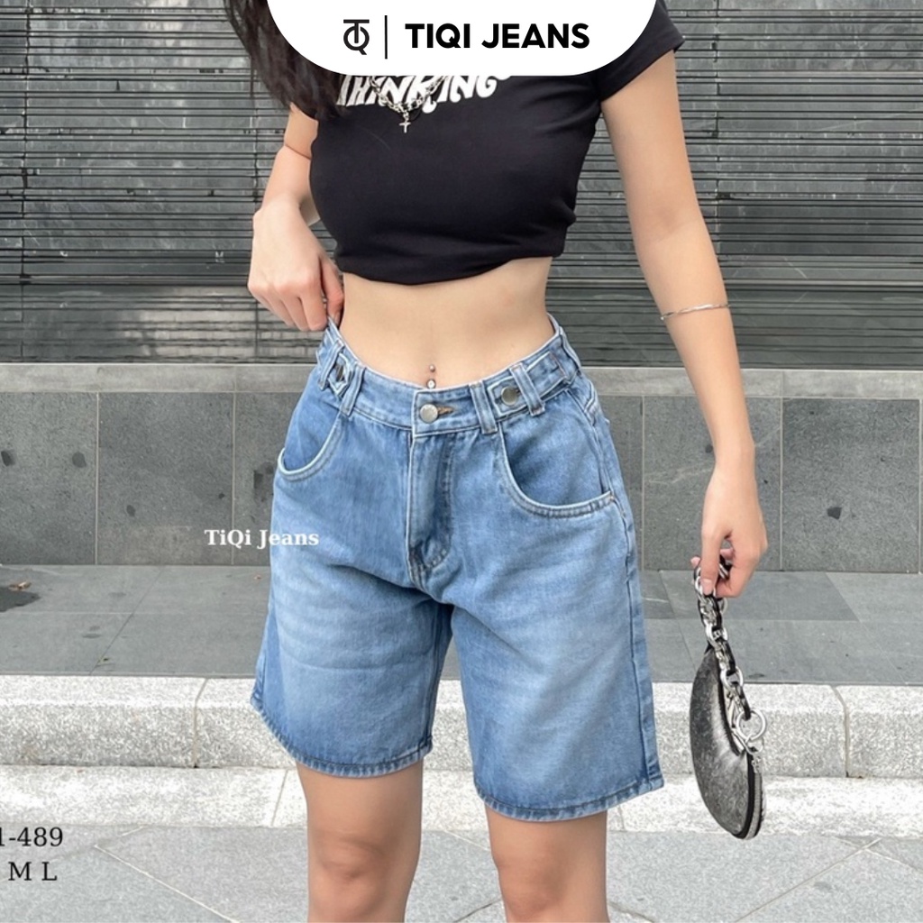 Quần short ngố jean lưng cao TiQi Jeans N1-489
