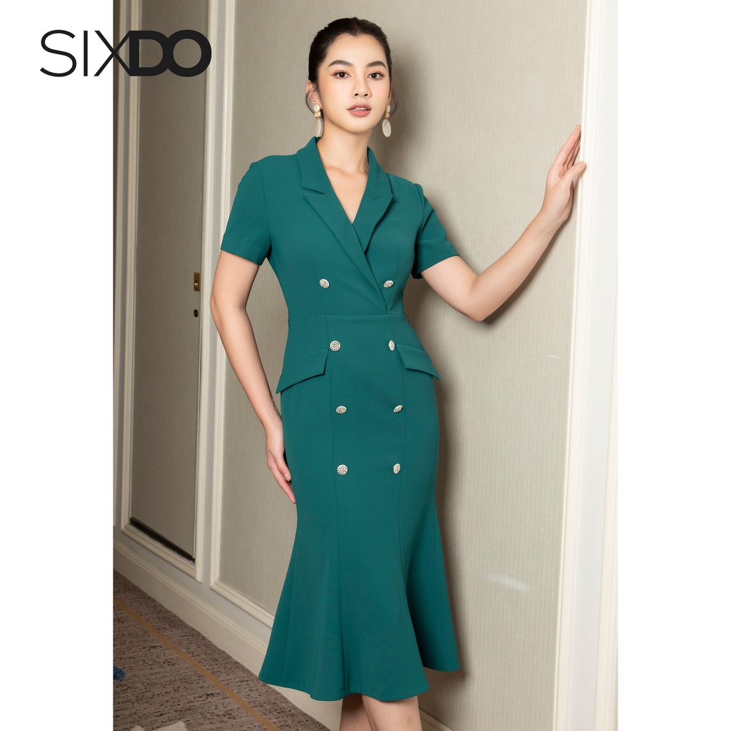 Đầm ôm đuôi cá phối cúc SIXDO