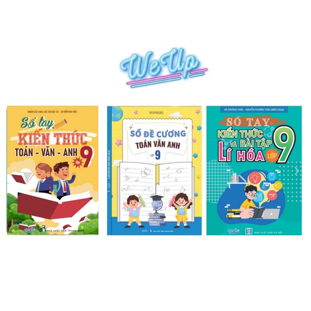 Combo 3 Cuốn Sổ Đề Cương Toán Văn Anh Lớp 9, Sổ Tay Kiến Thức Toán Văn Anh Lớp 9, Lí Hóa Lớp 9
