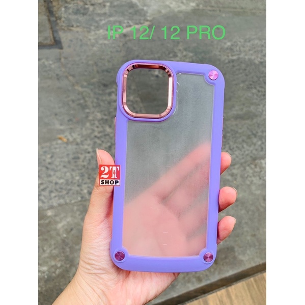 ỐP LƯNG CHỐNG SỐC IP12/ 12 PRO VIỀN MÀU, LƯNG MICA TRONG SUỐT, CỰC ĐẸP NHƯ RINGKE, ỐP CẦM CHẮC TAY