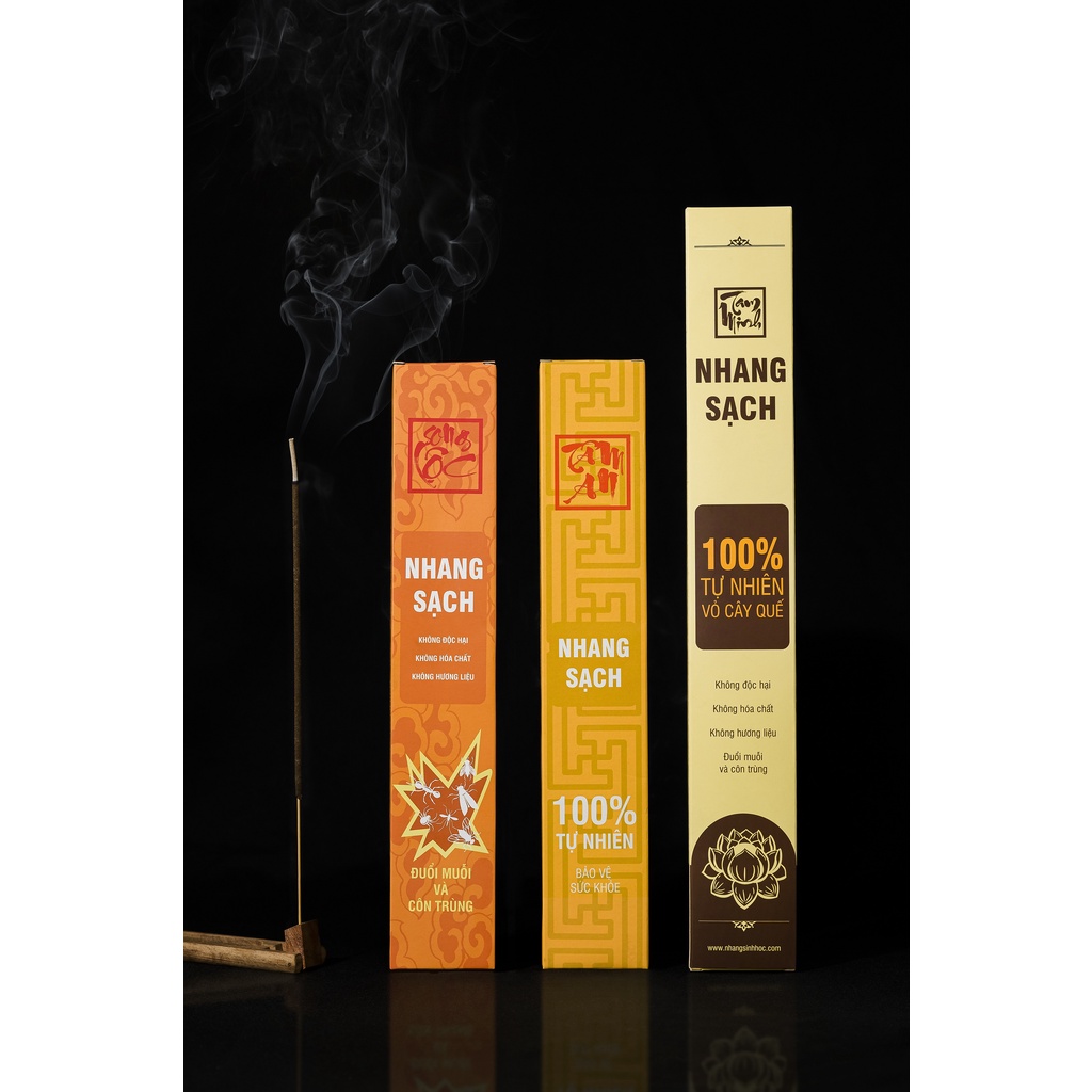 COMBO 3 LOẠI NHANG SẠCH TAM MINH ( hương quế) - SONG LỘC (hương bạch đàn) - TÂM AN ( lá quao) có kiểm định chất lượng an
