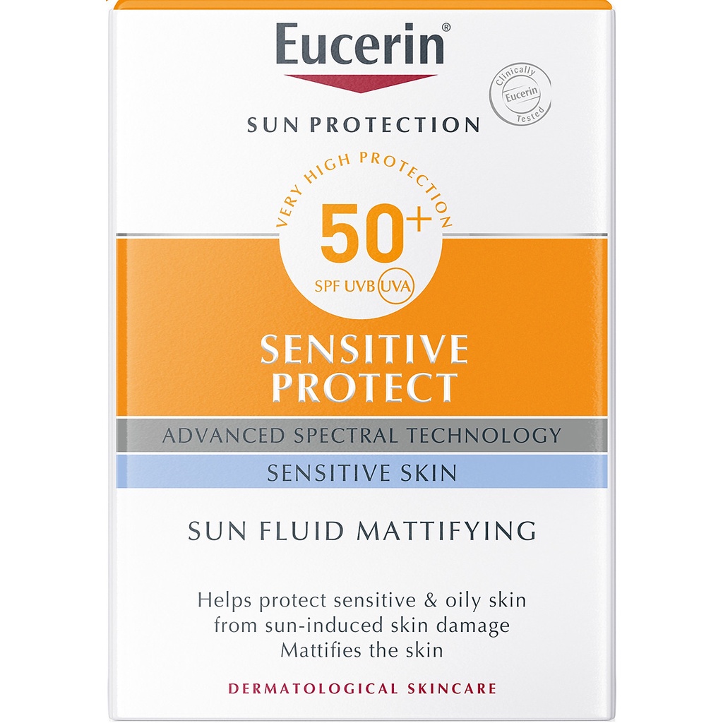 EUCERIN SUN FLUID MATTIFYING SPF50+ 50ml - Kem chống nắng không nhờn rít cho da thường và da hỗn hợp