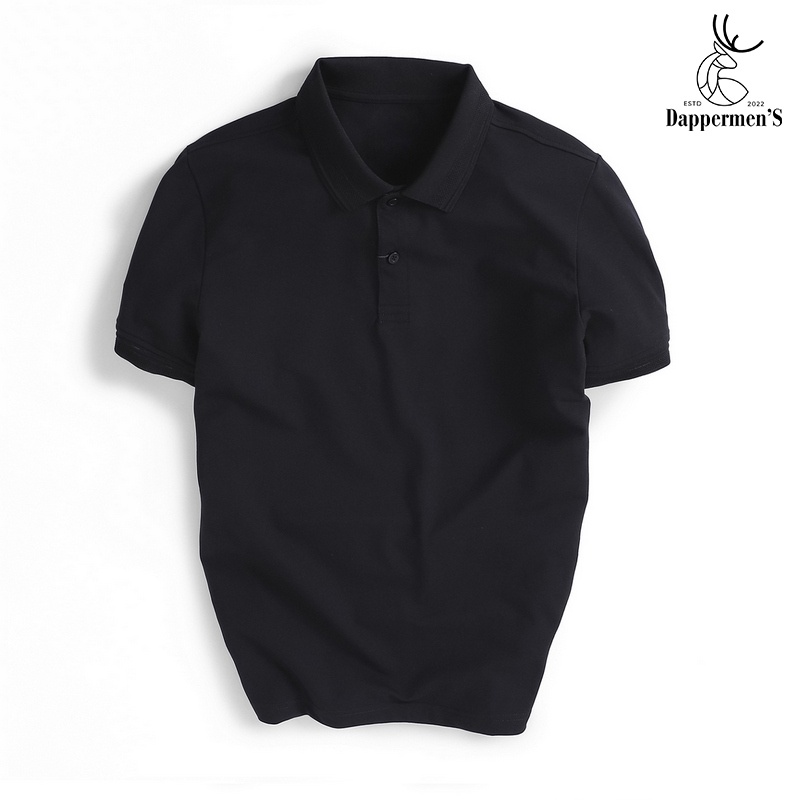 Áo polo nam slimift màu đen trơn thun cổ bẻ vải CVC cá sấu chất cotton co giãn 4 chiều TH-APL-005-LEB-DEN