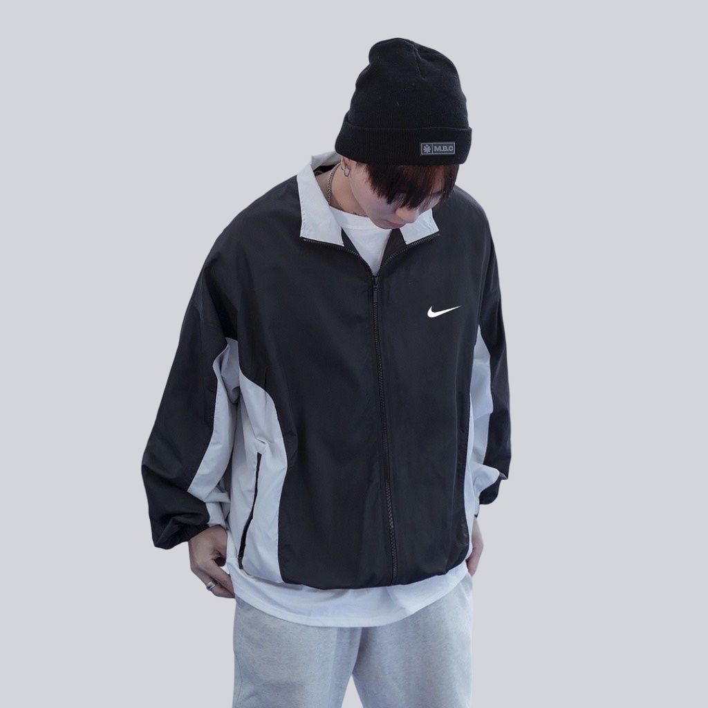 Áo khoác gió Nike chính hãng đôi nam nữ 2 lớp unisex chất liệu dù cao cấp unisex form rộng brand jacket 12001