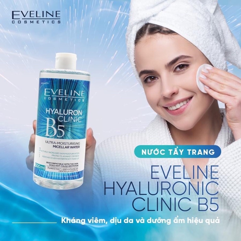 Nước Tẩy Trang Eveline Hyaluron Clinic B5 - 500ML