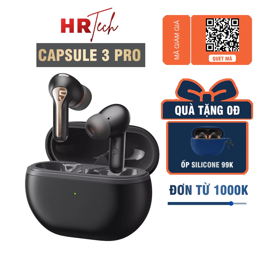 Tai Nghe Không Dây True Wireless Soundpeats Capsule 3 Pro Bluetooth 5.3 Game Mode 70ms HiRes Audio LDAC Pin 52h