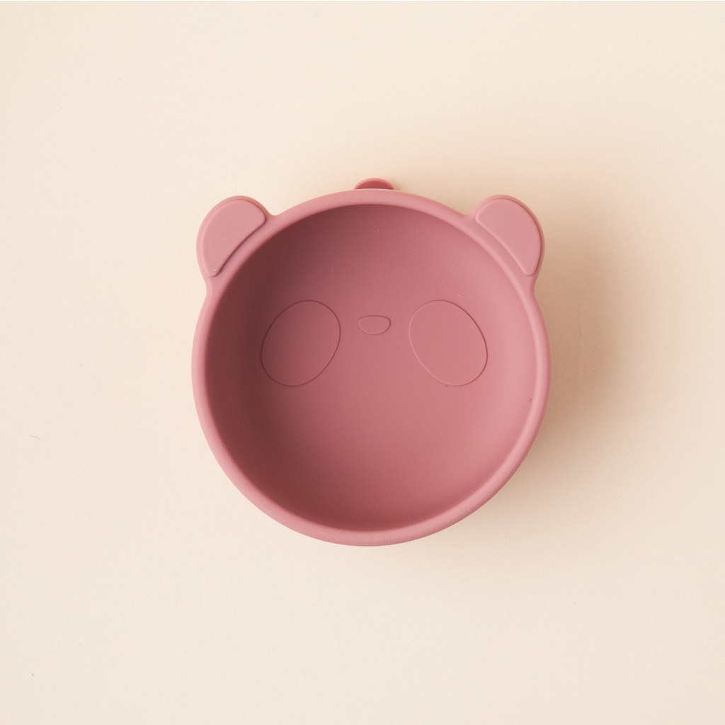 Bát ăn dặm silicone cao cấp CHIPPIANDCO hình gấu có đế hít chống đổ