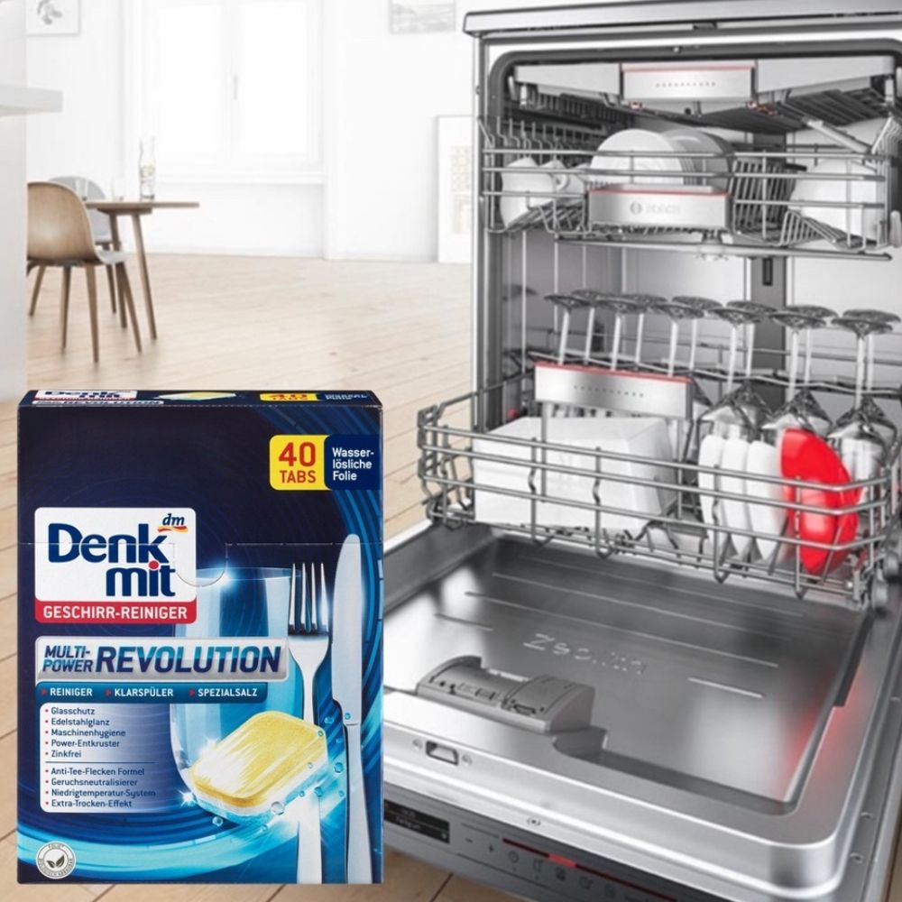 Viên rửa chén bát All in 1 Denkmit Multi Power Revolution Hộp 40 viên, Hàng Đức