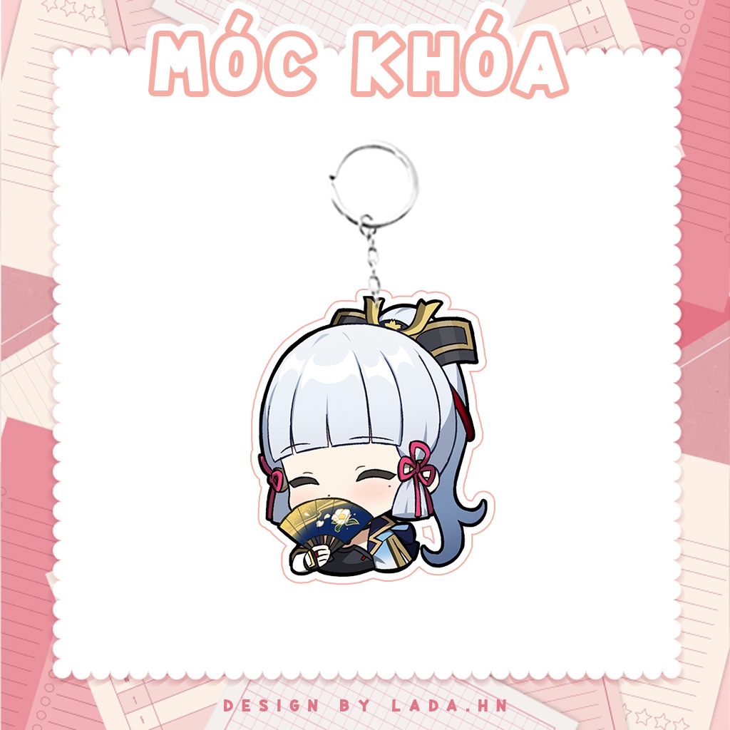 Móc khóa mô hình standee đứng để bàn Ayaka Genshin Impact Lada anime đáng yêu chibi trang trí quà tặng