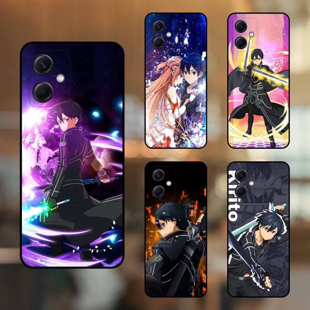 Ốp lưng điện thoại Xiaomi Redmi Note 12 viền đen Kirito Sword Art Online