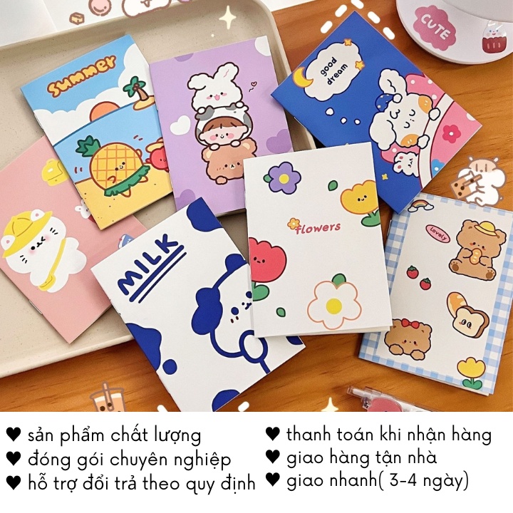 Sổ Tay Mini Ghi Chép Cute Kẻ Ngang Caro Lò Xo Timo VPS23