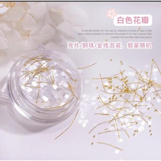 Hũ phụ kiện hoa trang trí móng nail