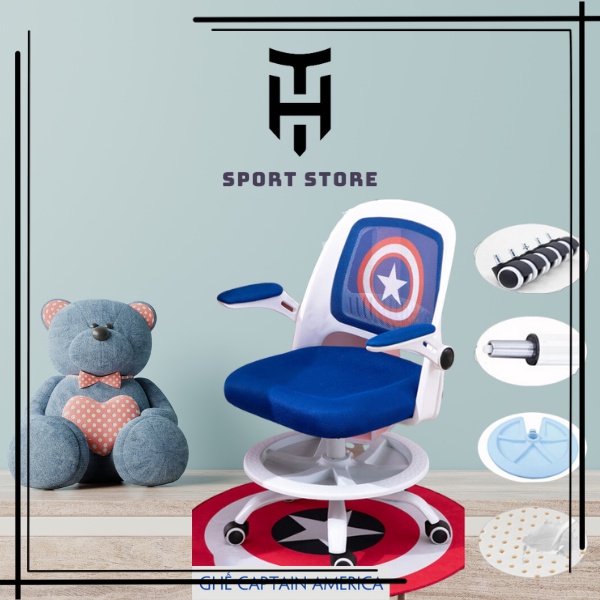 Ghế chống gù học sinh (Doremon, Caption Ngôi sao, Superman, Hello Kitty) tặng tấm lót sàn - Ghế ngồi học trẻ em