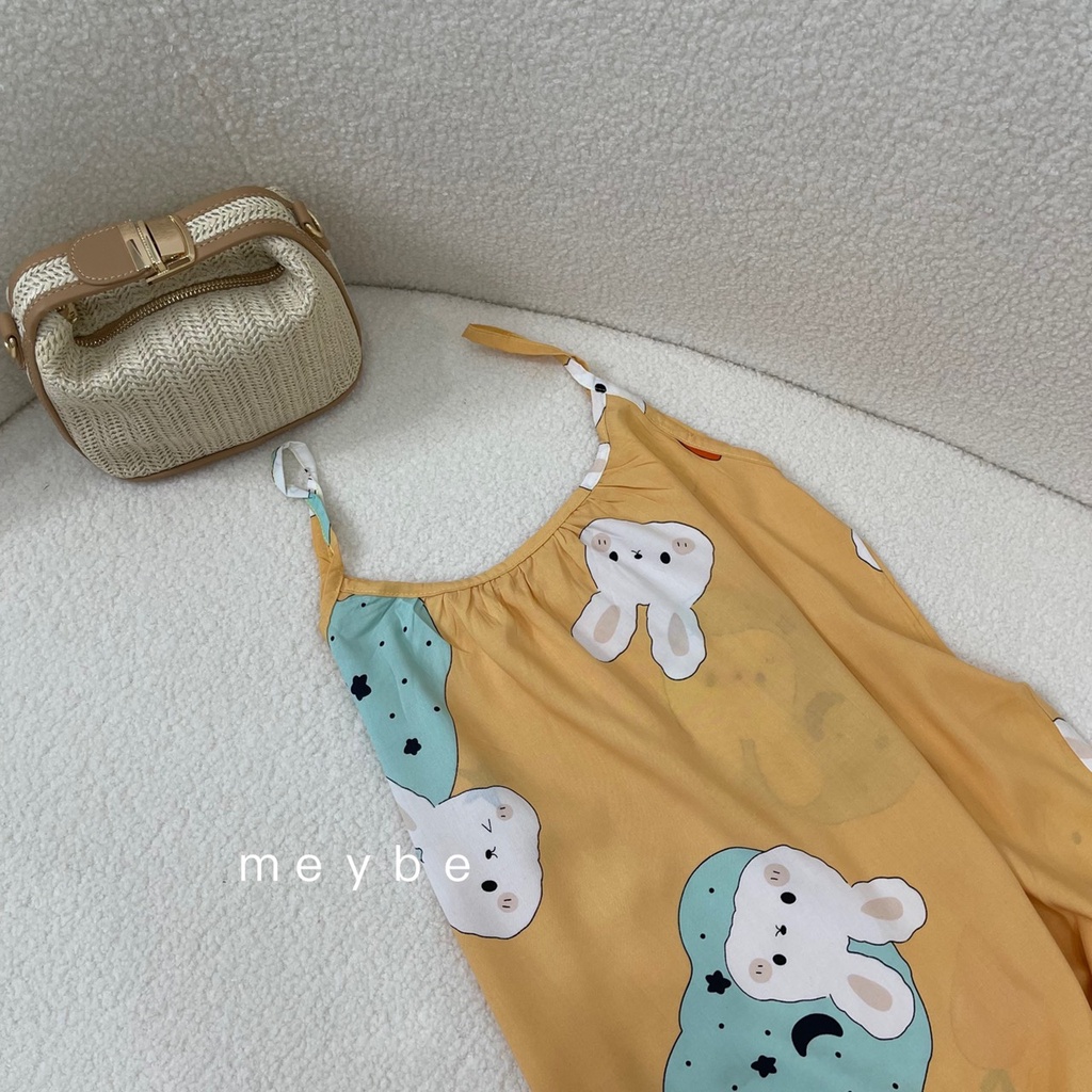 Váy hai dây lanh ngủ mát mặc nhà dáng dài mùa hè VN1 Freesize 68kg