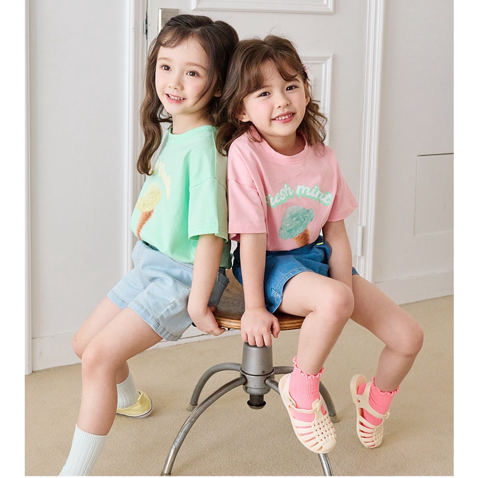 Áo phông hè Bebezoo hình kem cho bé gái BEC2TS105