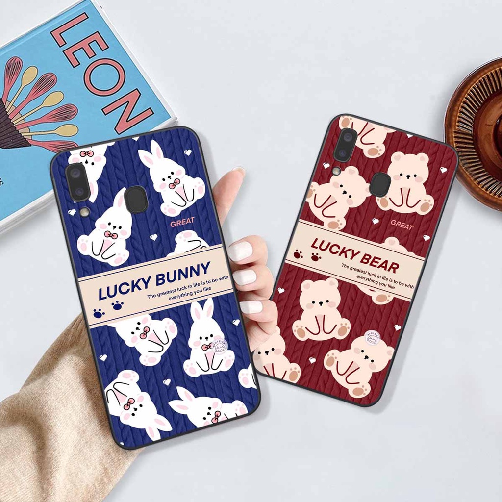 Ốp lưng Samsung A20 / A30 / A40 / A60 / A8 Star in hình họa tiết len Lucky Bunny,Bear,Smile