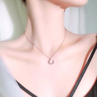 Dây chuyền trăng khuyết đá pha lê lấp lánh