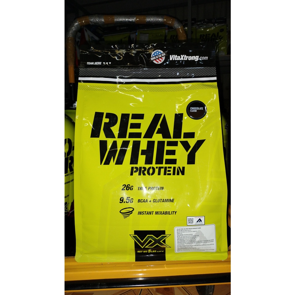 Real Whey Protein 5Lbs  Vitaxtrong Thực Phẩm Bổ Sung Tăng Cơ Bắp, hỗ trợ giảm mỡ hiệu quả, có BCAA, EAA, phục hồi