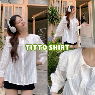 Áo sơ mi ren tiểu thư 2 tầng cổ titto closet
