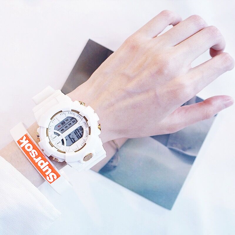 Đồng hồ đeo tay điện tử YAZHOULONG màu xanh lục matcha phong cách Harajuku xinh xắn cho nữ