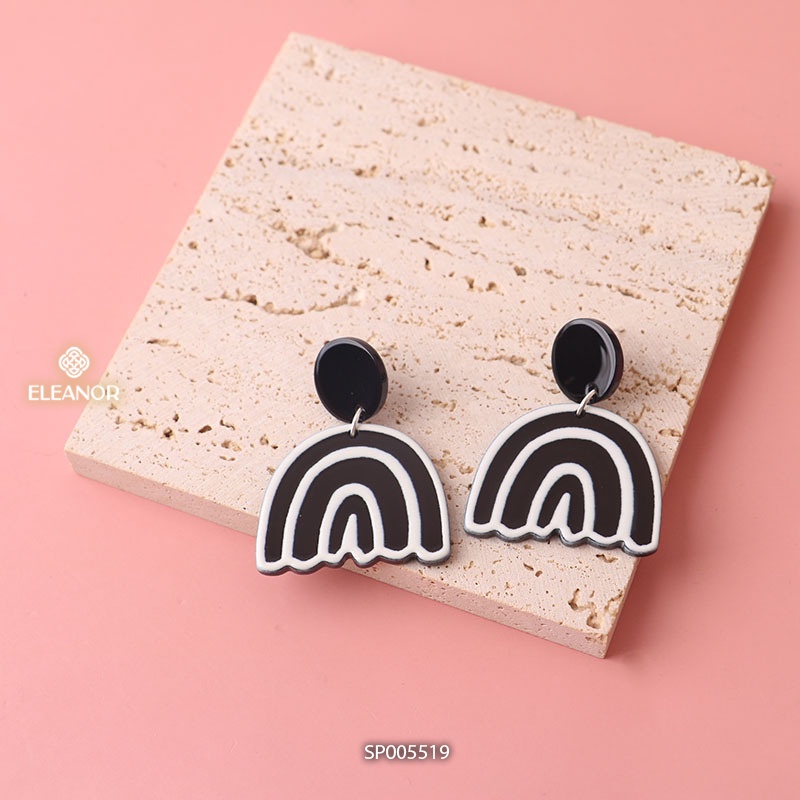 Bông tai nữ chuôi bạc 925 Eleanor Accessories hình cầu vòng phụ kiện trang sức 5519