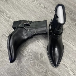 Giày harnessboot Da bò Nappa - Đế phíp gỗ cao cấp