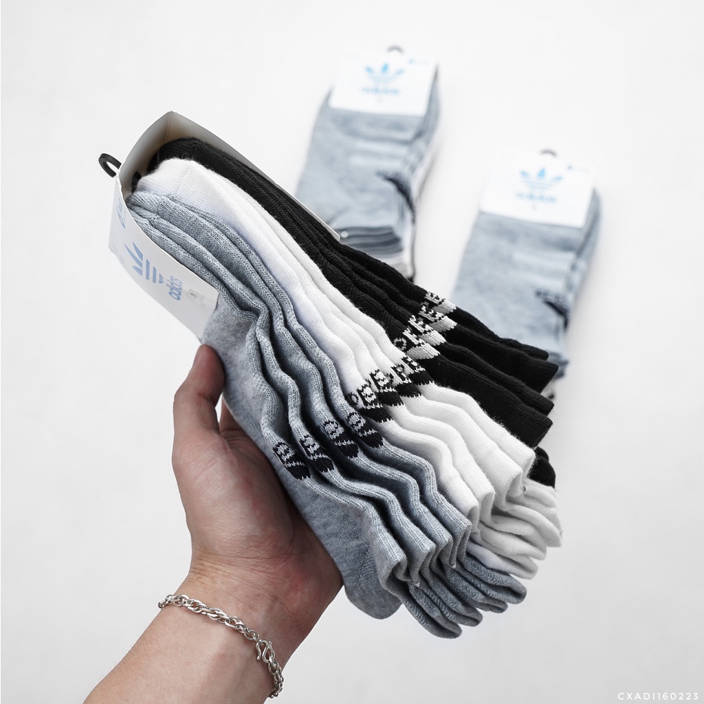 Set 6 Đôi Vớ Cổ ngắn thể thao với chất liệu cotton cao cấp, thấm hút tốt AD12