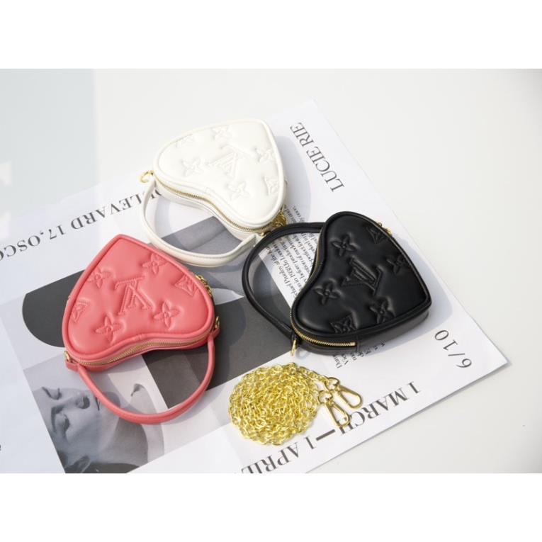 Túi Xách LV Trái Tim Trắng Đen Hồng Size 15  -  By Willow.luxury