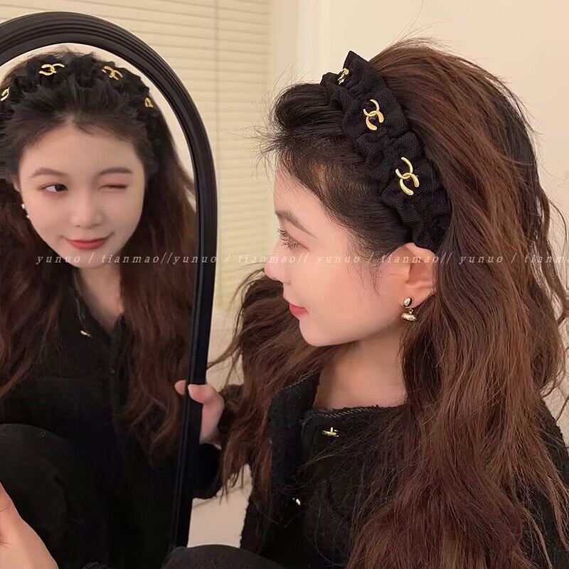 Băng đô bờm tóc logo thương hiệu phong cách Hàn Quốc