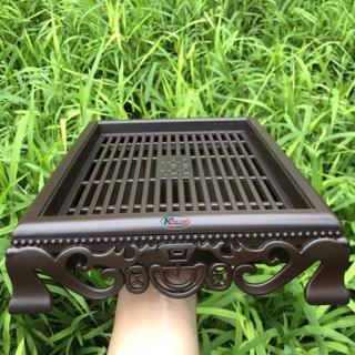 Khay trà nhựa giả gỗ có chân cao cấp song long
