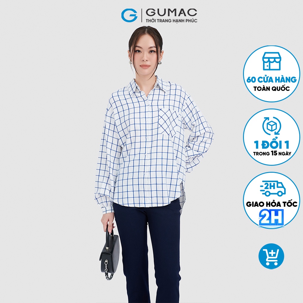 Áo sơ mi caro thời trang GUMAC AC09060