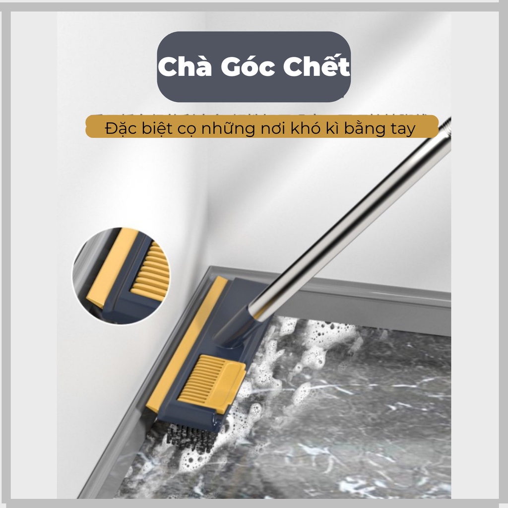 Cây chà sàn nhà tăm 2in1 vừa chà sàn vừa gạt nước, chổi cọ nhà tắm thông minh HF004