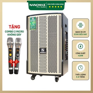 Loa kéo nanomax sk-12x2 bass 30cm 420w karaoke bluetooth