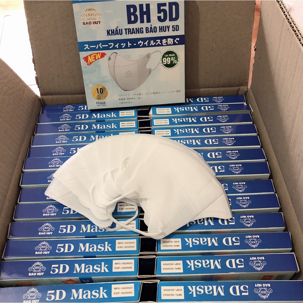 Sỉ 10 hộp  khẩu trang 5D hàng chính hãng