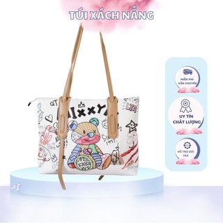 Túi tote nữ đẹp khuyen mai sốc túi tote đeo vai túi tote gấu tote da mịn túi xách nắng - e34