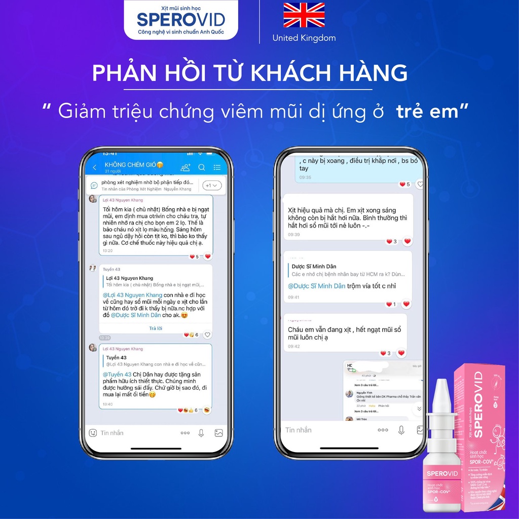 Xịt mũi sinh học Sperovid cho trẻ em 10ml