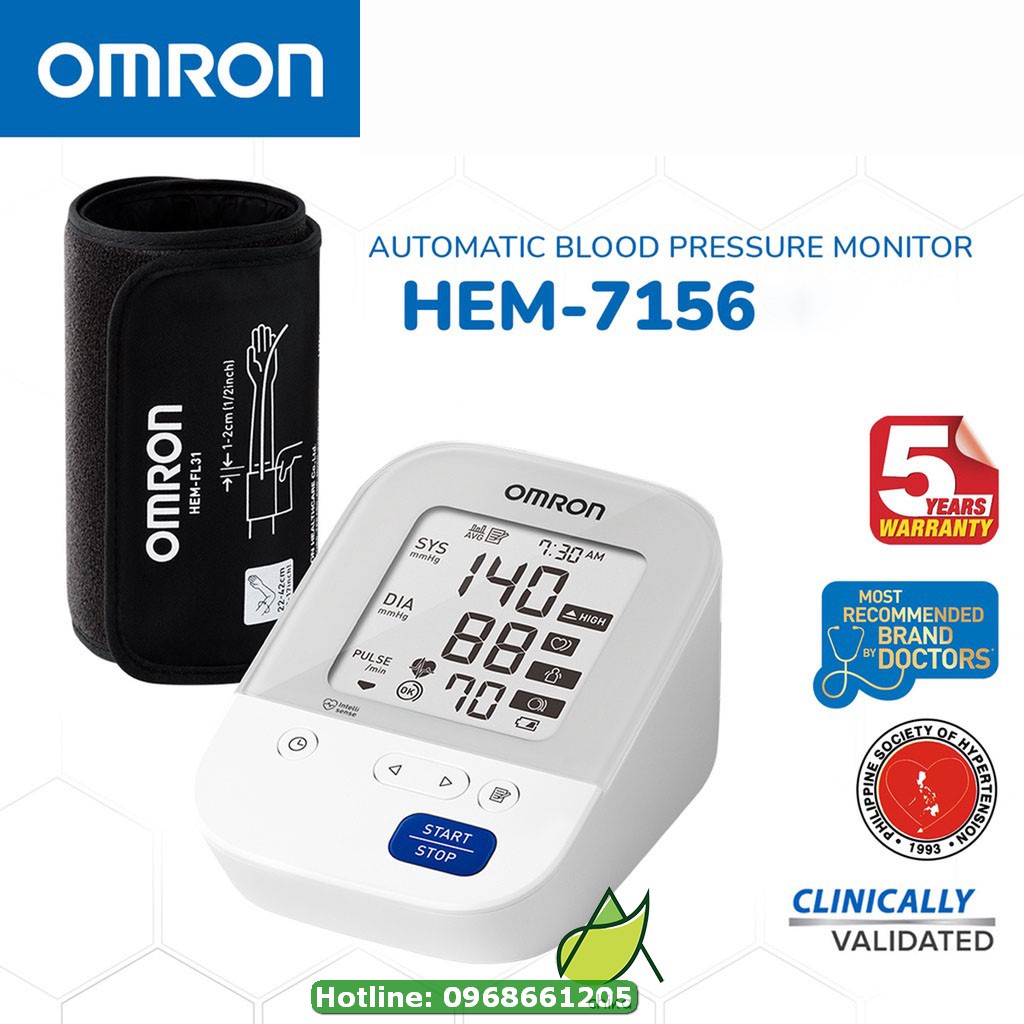 (BẢO HÀNH 5 NĂM) Máy Đo Huyết Áp Bắp Tay Omron HEM 7156 Chức Năng Mới Phát Hiện Nhịp Tim Bất Thường - Chika